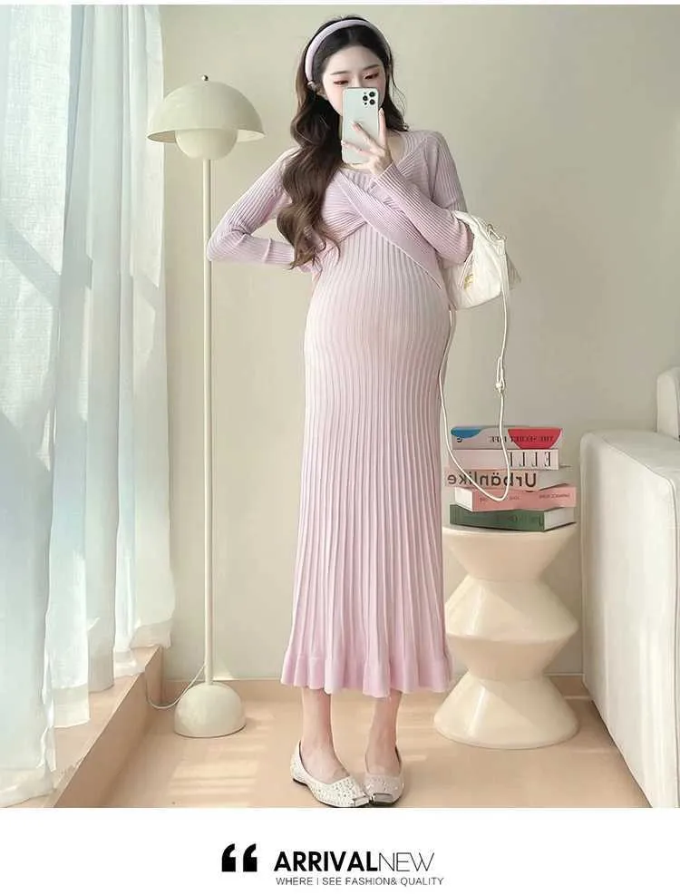 Premium Maternity Sweater Dress: Elegant, Slim Fit & Comfortable for Winter  - Shop Now! from Dhgate Maternity Dresses - price 31.52