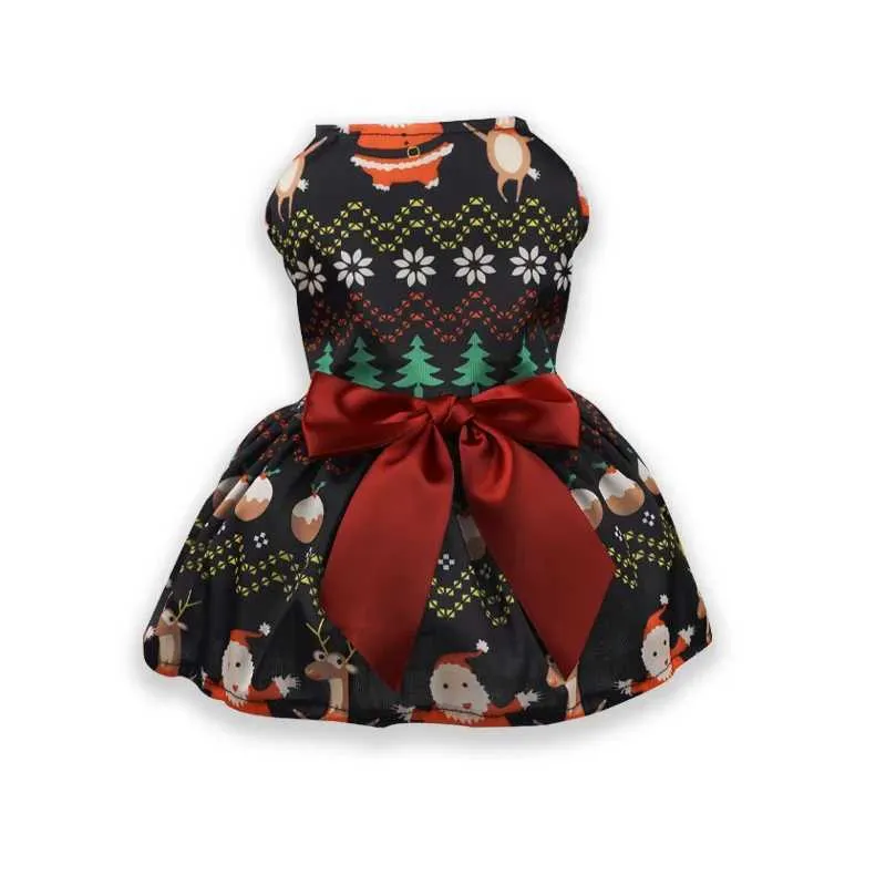 Cute Pet Christmas Dress, Dog Cat Fancy Princess Skirt Costume, Winter  Cosplay Printed Outfit