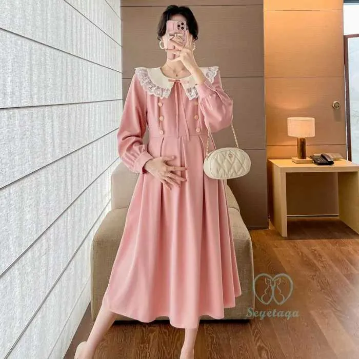 a line maternity dresses Spaghetti Strap Cold Shoulder A-Line Maternity Dress