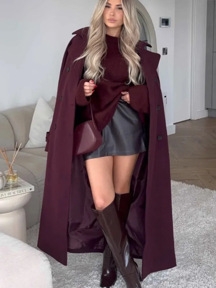 Cappotto Invernale Donna In Lana Con Maniche A Pipistrello E Cintura - Elegante, Caldo E Perfetto Per Lavoro E Tempo Libero