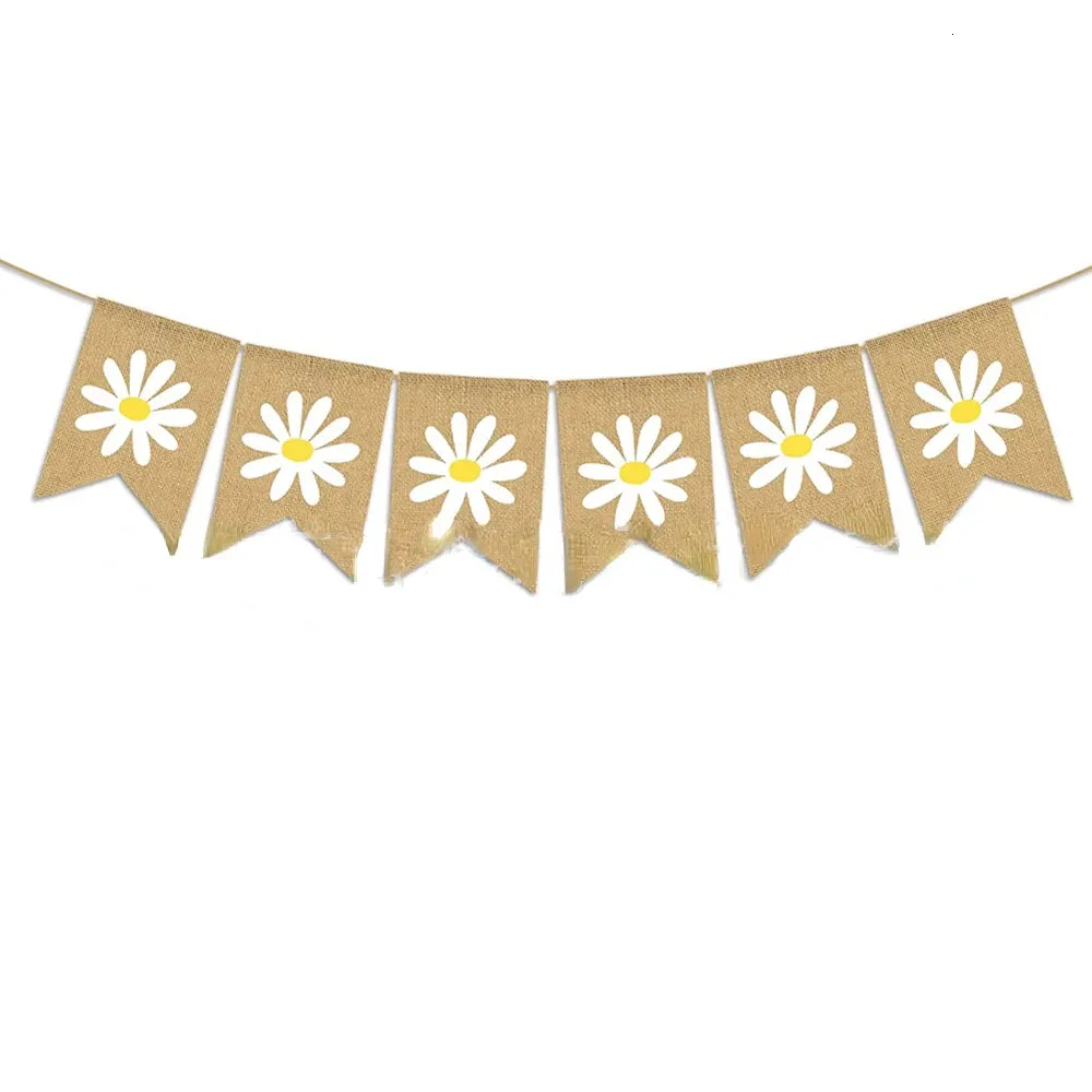 Bannière Danniversaire Joyeux Marguerite Guirlande De Fleurs Blanches En  Toile De Jute Pour Fête Denfants, Fond De Drapeau De Décoration De  Réception Cadeau Pour Bébé Du 14,58 € | DHgate, image size:1000x1000