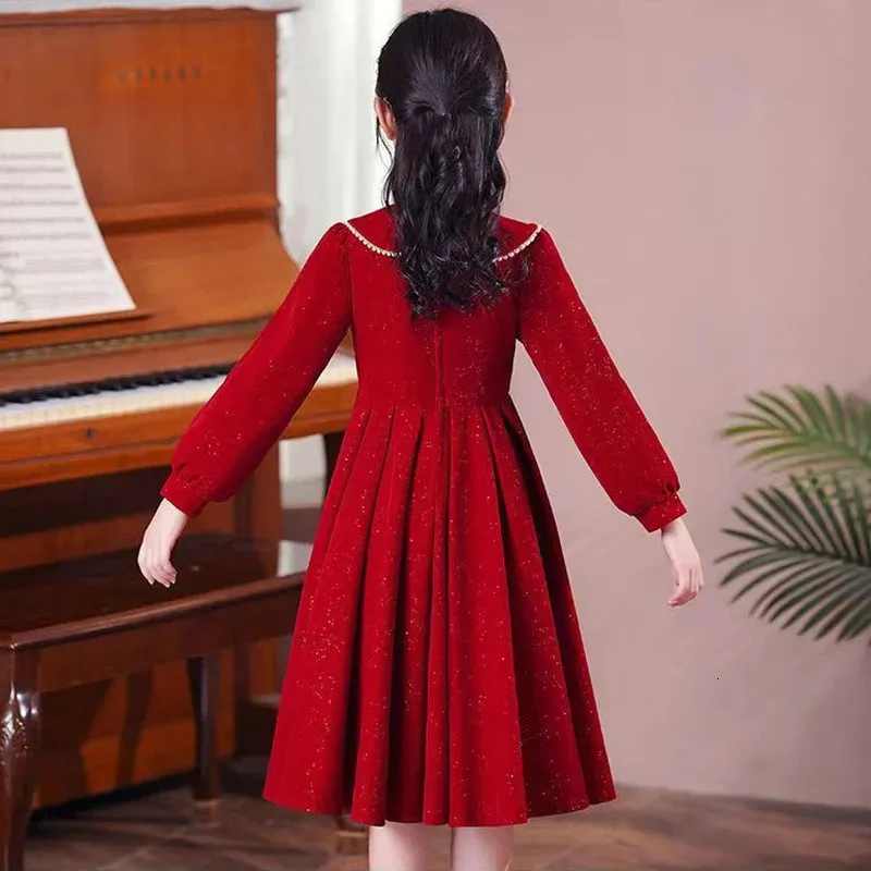 christmas dress 10 year old Kids Baby Girl Christmas Dress,Santa Claus Dress Trim Velvet Long Sleeve Christmas Outfits Christmas Xmas Princess Dresses 4-6 Years