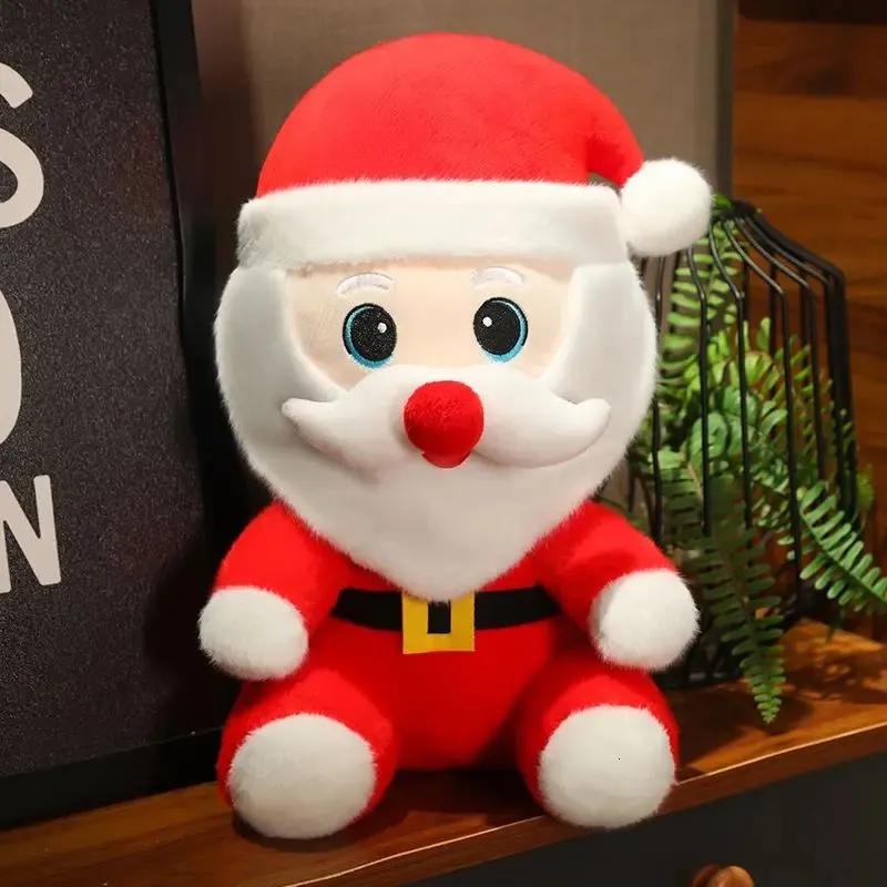 Muñeco De Peluche De Santa Claus De 23 Cm, Con Gorro Y Bufanda, Relleno De Algodón PP, Decoración Navideña Para Niños Y Niñas, Regalo De Navidad Y Año Nuevo