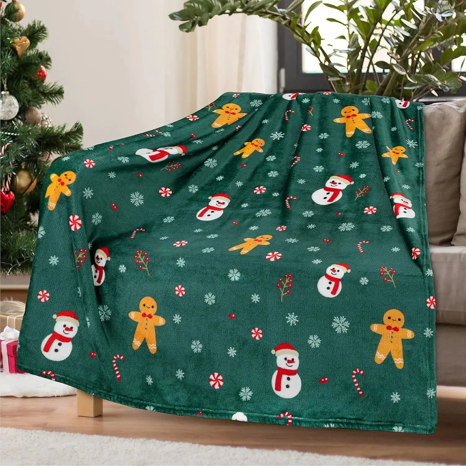 Customized Christmas Gingerbread Throw Blanket Warm... From Reliefstore ...