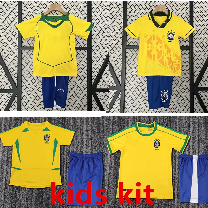 Retro Brasil PELE Soccer Jerseys 1994 1998 2002 2004 Carlos