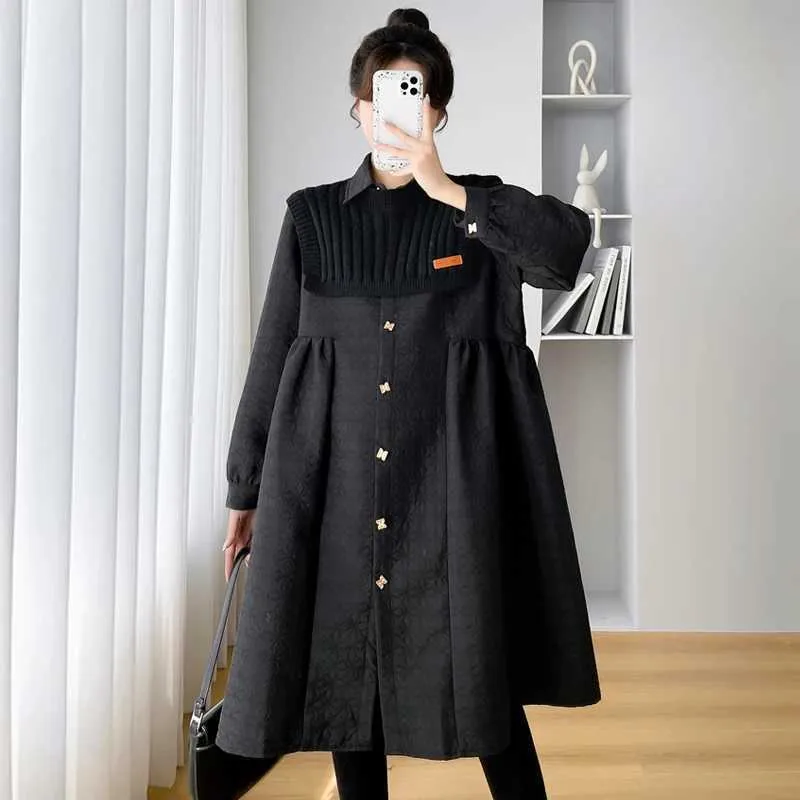 Large Size Maternity Dress Autumn Winter Long... From Time_brocade, $13.44  | DHgate.Com