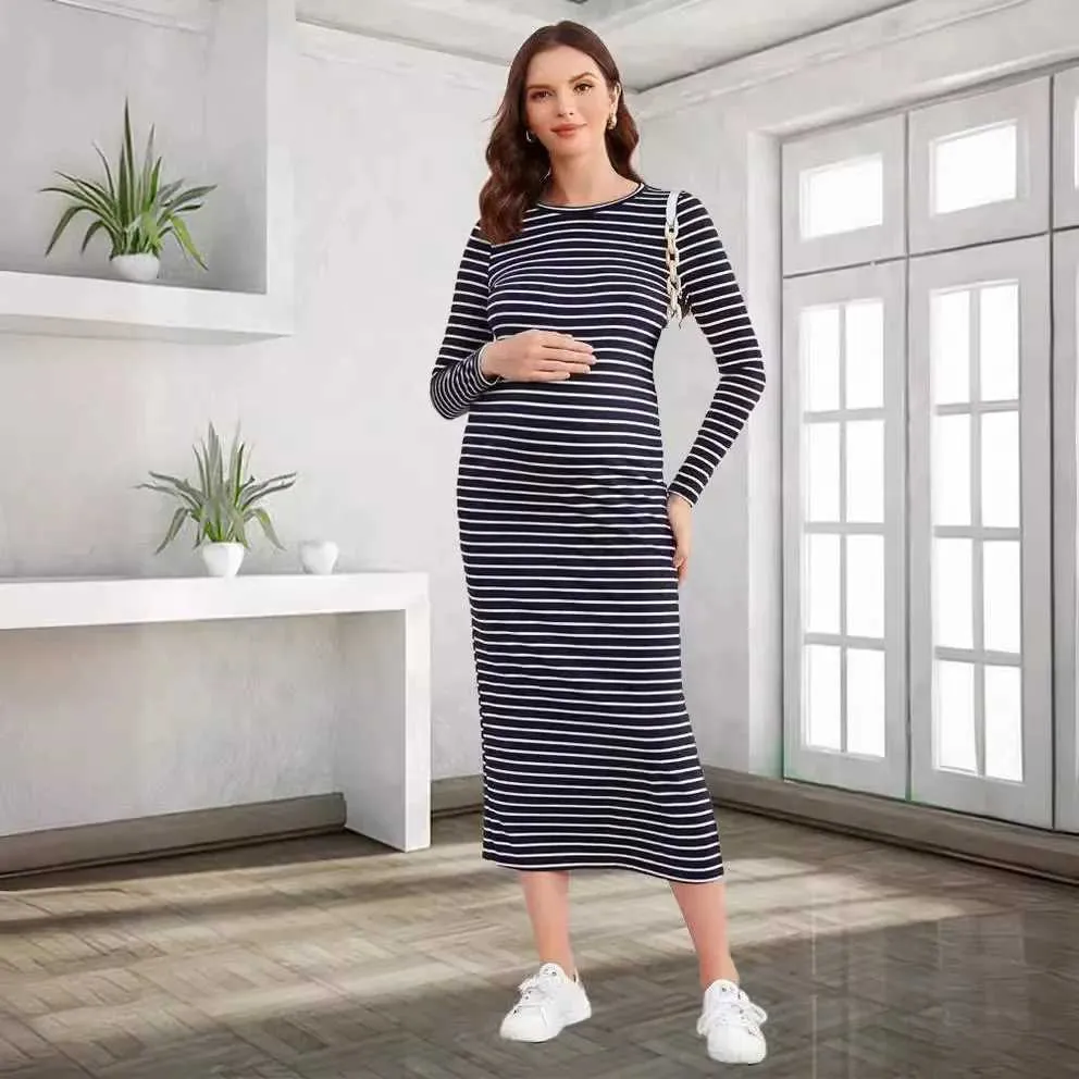 knee length dresses for ladies Comfortable Cartoon Cotton Fashion Maternity Dress