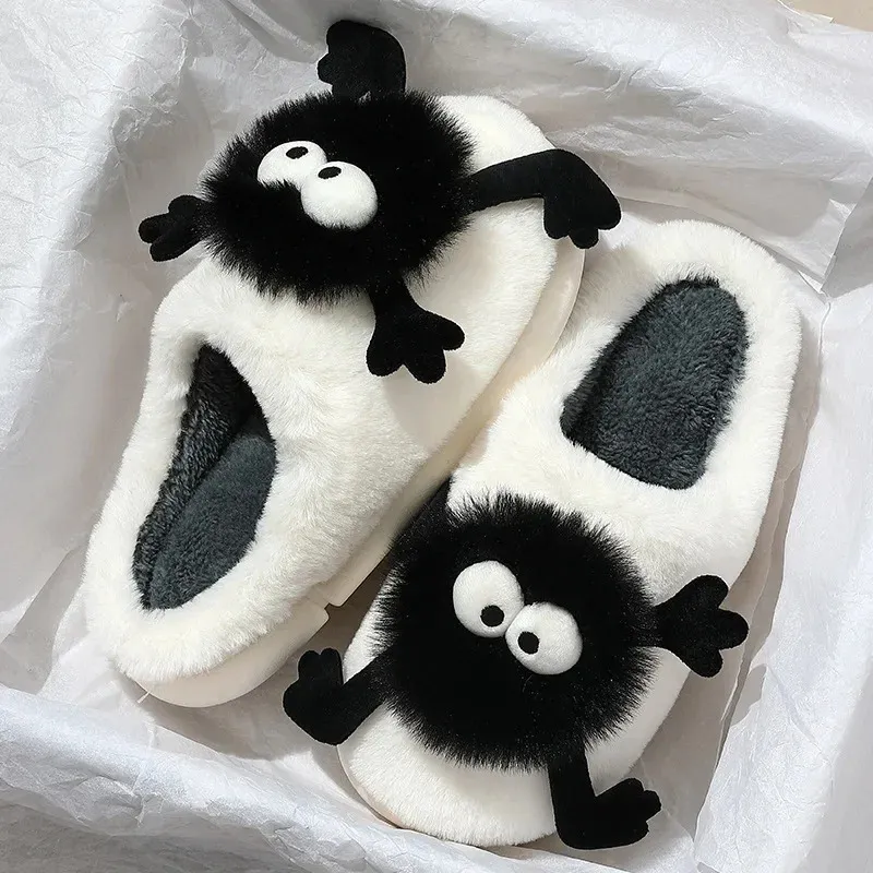 Women's Plush Fuzzy Slippers - Soft Indoor Home Shoes with Cute Cartoon ...