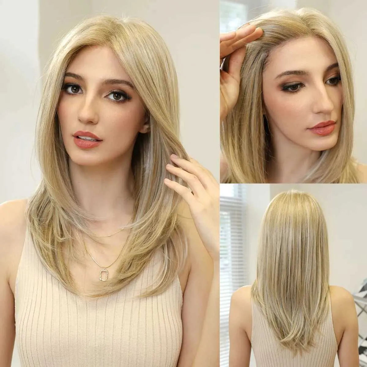 Gray Blonde Shoulder Beauty Lacefront Wig Grey Lace Front Wig - Etsy main image 2