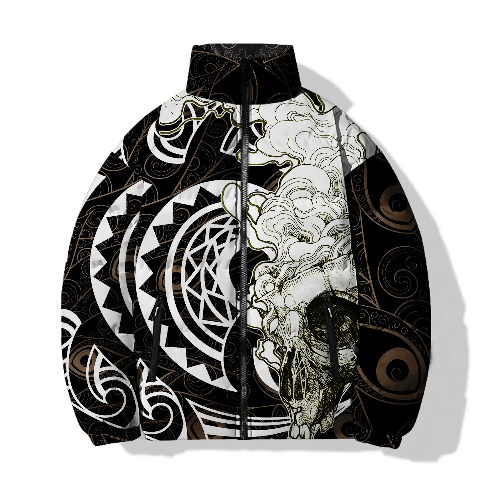 ジャケット・アウター Skelton Sedge Winter Jacket Mens 3D Printed Skeleton Skull Parka Cool & Warm Winter