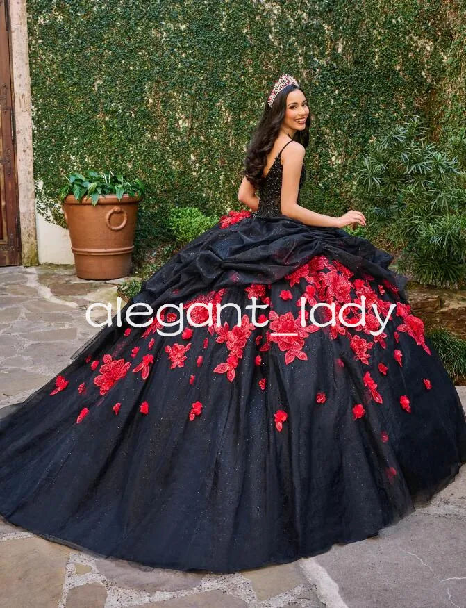 black and red princess dress 2023 Vintage Black And Red Wedding Dresses 3D Floral Appliques Princess A Line Lace Gothic Bridal Gowns With Detachable Long Sleeves Corset Plus Size