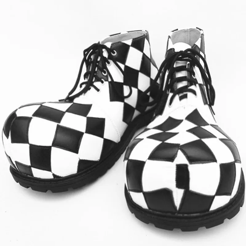 Mens Funny Clown Magic Show Adult Performance Shoes Round Head