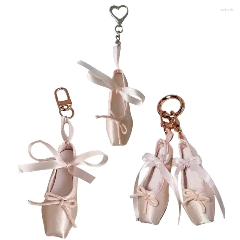 Delicate Ballet Shoes Keychain with Bows Strap Charm, Eye-Catching ...