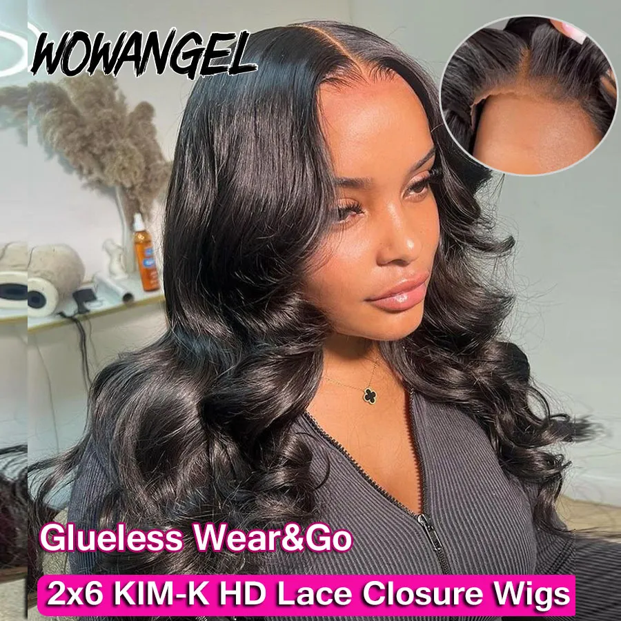 WOWANGEL 2x6 K Kim K Deep Parting HD Lace Closure Glueless  display picture 1