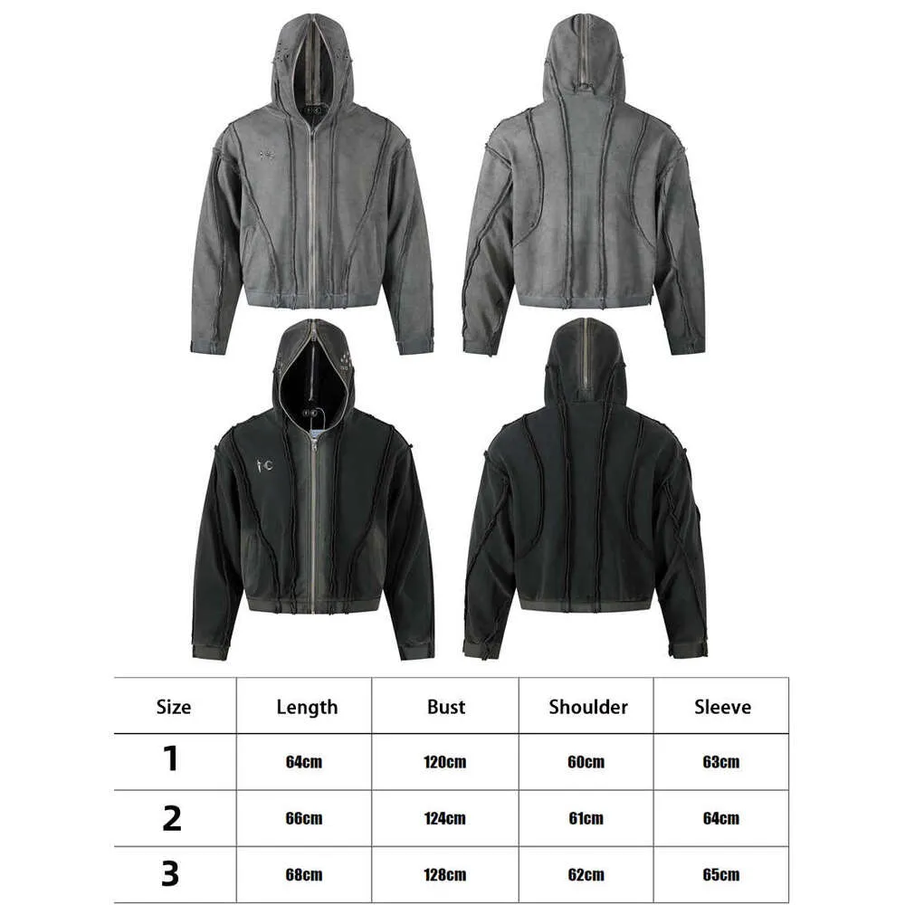 Korean Style Wax Dyed Shark Masked Grey Cropped Hoodie For
