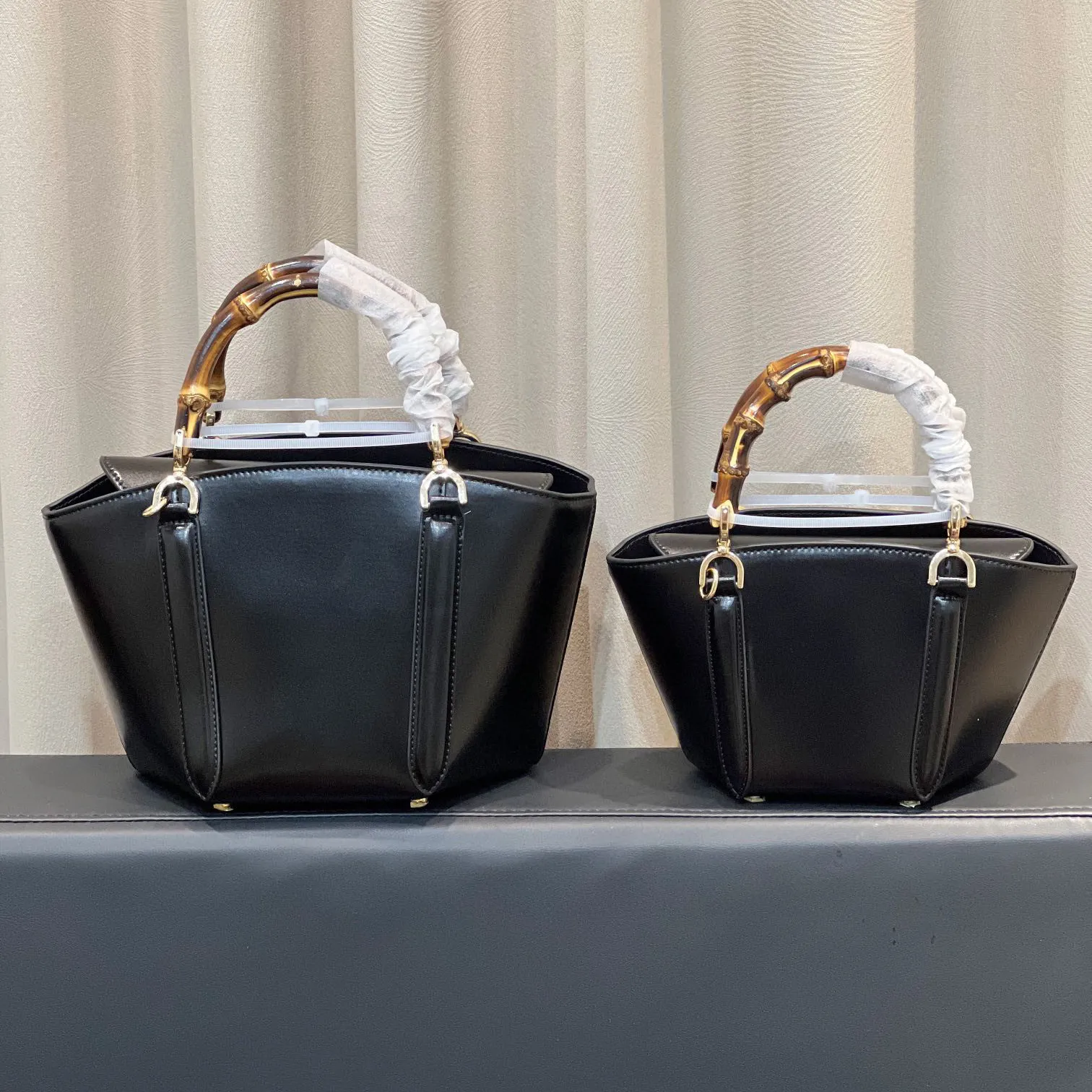 Save Big on Bulk Bamboo Handle Tote Bag Small Bamboo Top Handle Tote Bag  Luxury Designer Women Bags Handbag Shoulder Messenger Fashion Composite