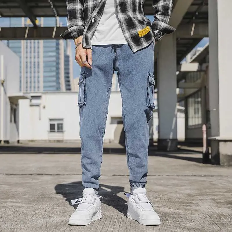 Mens Multi Pockets Cargo Cargo Jeans For Men For Spring And