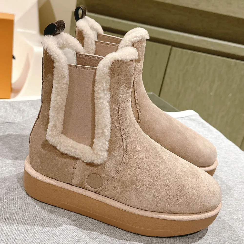Ankle Boots Beige Designer Boots New Fashion Autumn Winter Women