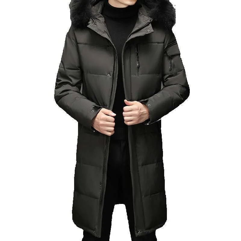2022 Men's winter jacket: Thickened White Duck Hooded