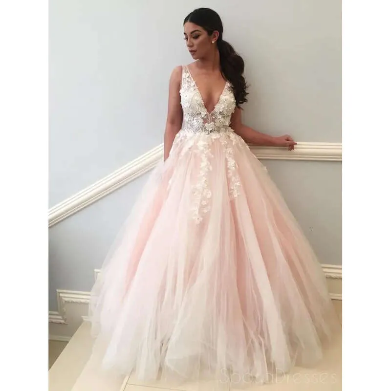 dusky pink wedding dress Pink Long Sleeve Wedding Dresses Illusion Neck A Line Beaded Bridal Wedding Gown