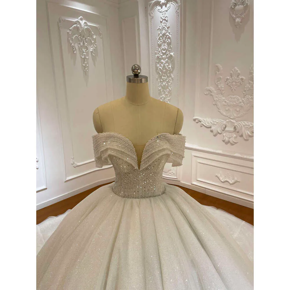 Off Shoulder Lace Ball Gown Wedding Dress, Sweep... From 
