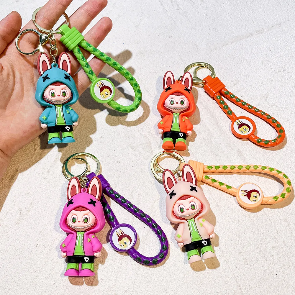 Labubu Rabbit Keychain Plush Pendant under 10cm PVC Cartoon Doll