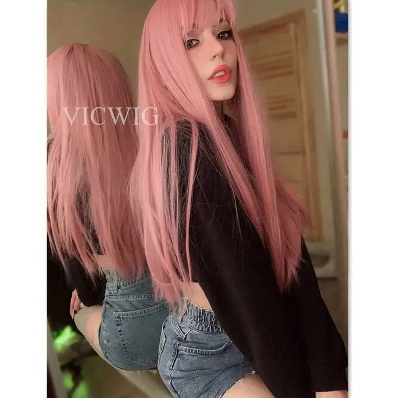 New Arrival VICWIG Cosplay Wig With Bangs Synthetic Straight  display picture 3