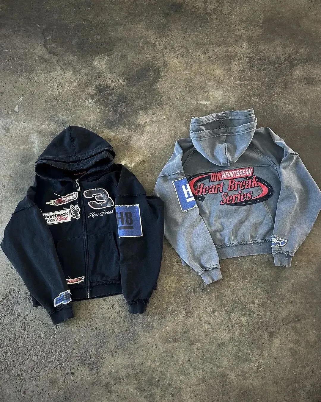 Y2K Fashion Full Zip Hoodie: Double Zipper Skull Design