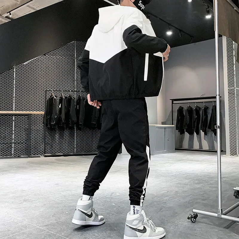 メンズ 2pc set ups Men Tracksuit Set Casual Hooded Jacket & Jogger Pants Sportswear