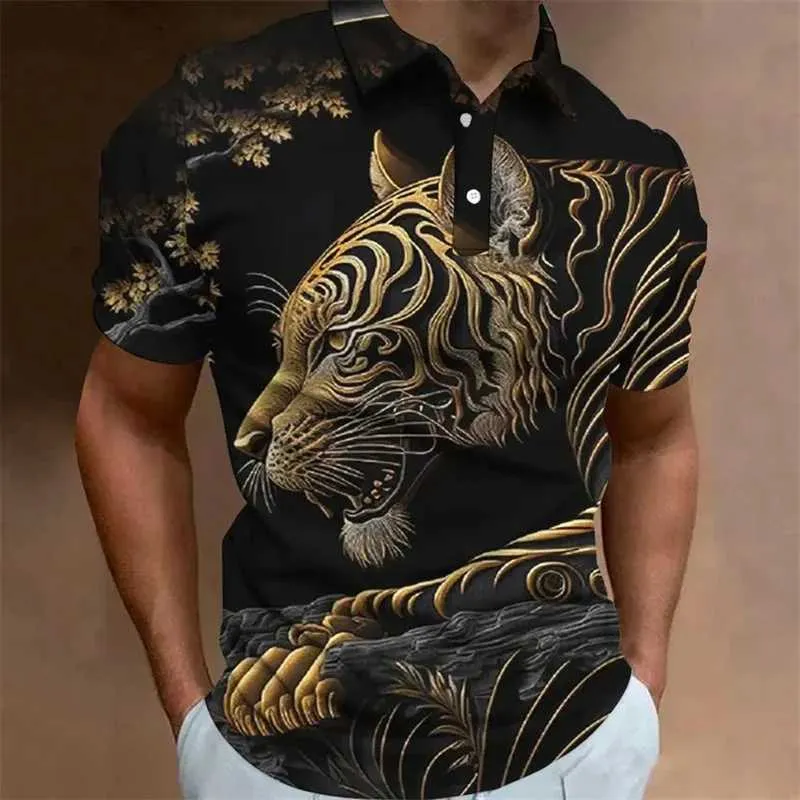 Save Big on Bulk Mens Animal Print Shirts Animal Men Polo 3d Tiger Lion  Printing Ferocious Beast Mens Clothing Summer Casual Short Sleeved Loose