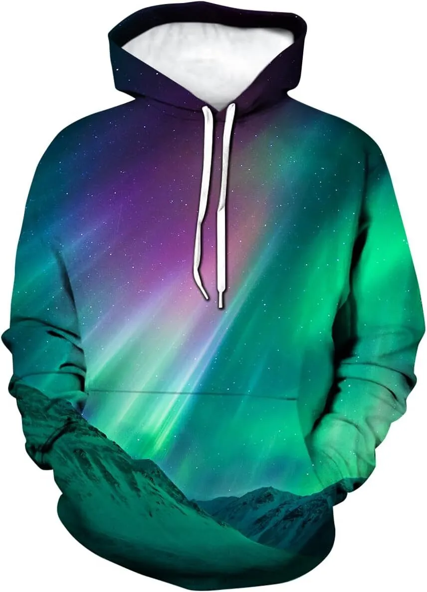 Hoodie For Men And Women Colorful Aurora Borealis From