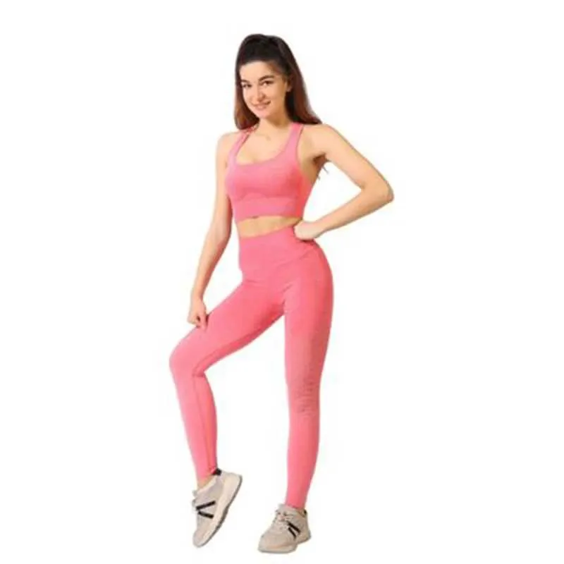 Womens Ombre Seamless Tracksuit Set Gym Workout Clothes, Sport Bra
