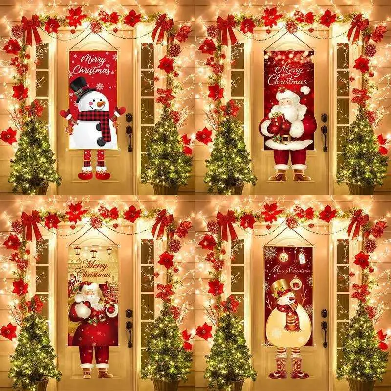 Christmas Door Decorations Grinch Hanging Sign, Thief Hand Large Front Door Decor, Christmas Wooden Ornaments For Home Outdoor Indoor Wall, Merry