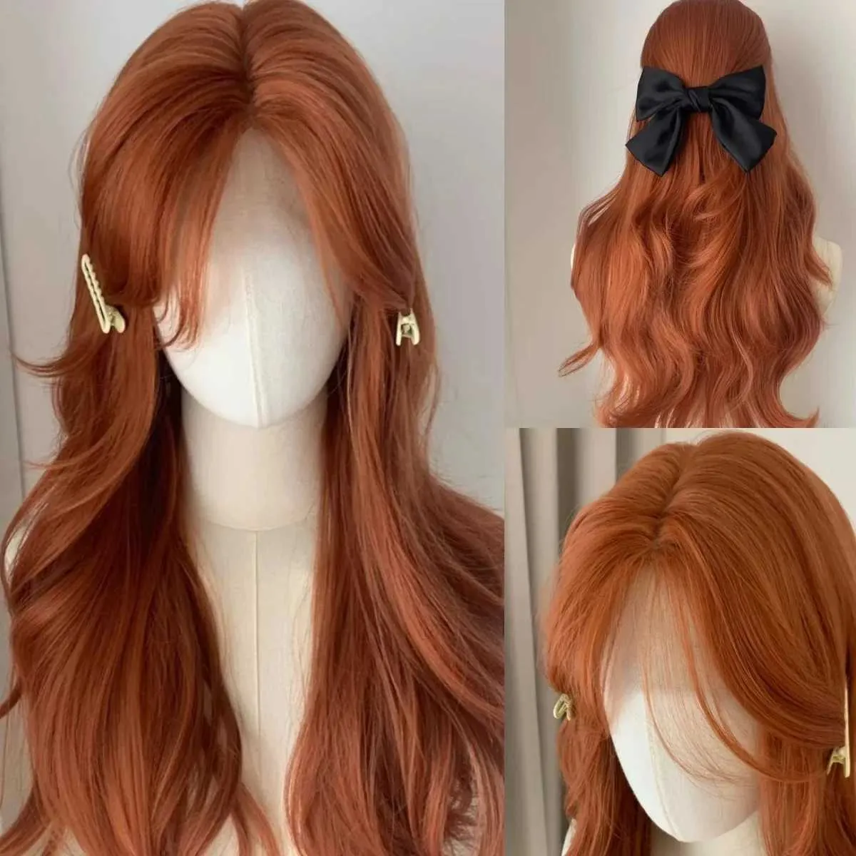 Pumpkin Orange Lace Front Wig Amazon.com : BLL Lace Front Ginger Wig, Body Wave Synthetic  main image 2
