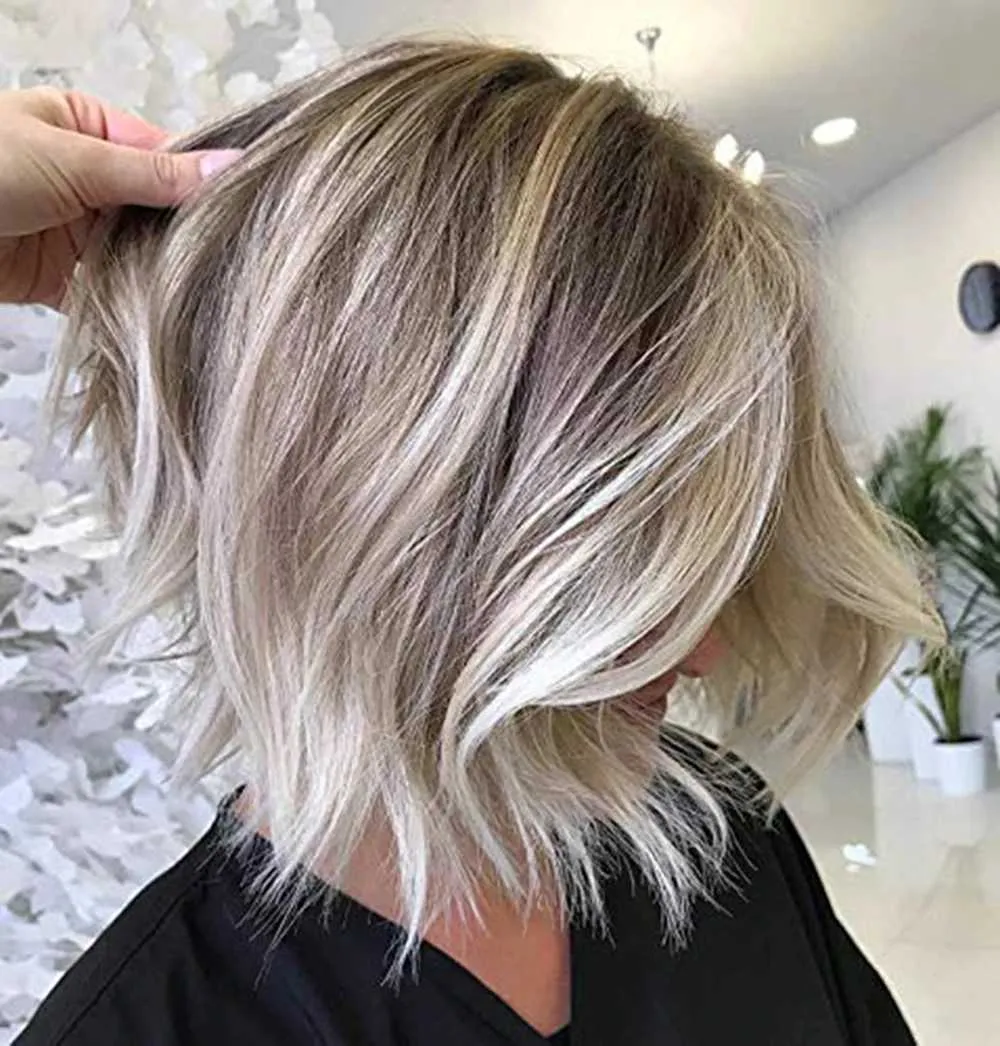 Z241028 Synthetic Ombre Bob Wigs Curly Blond White Hair For  display picture 1