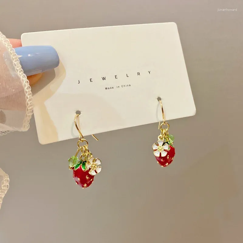 3D Red Cherry Dangle Earrings For Women Cute Acrylic India