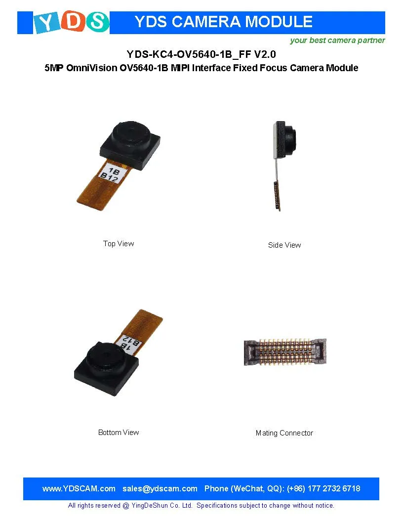 DHgate.com:5MP OV5640-1B MIPI Fixed Focus Camera Module with YDS-KC4 ...