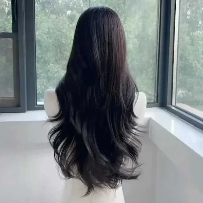 New Arrival Black Wig With Long Wavy Natural Hair Synthetic  display picture 3