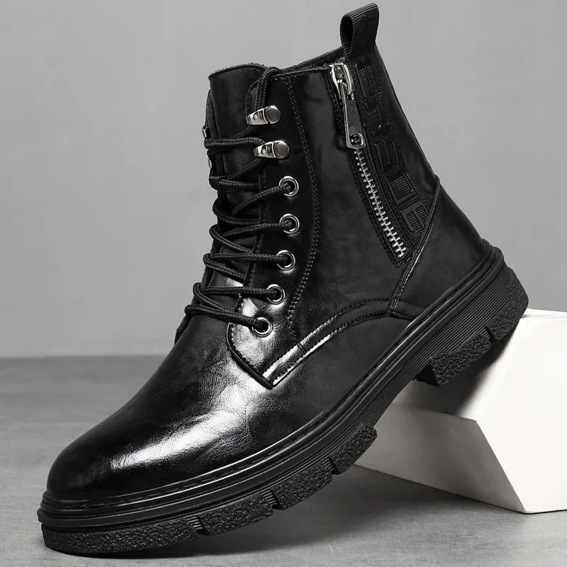 Autumn High Assist Leather Martin mens boots for Men...