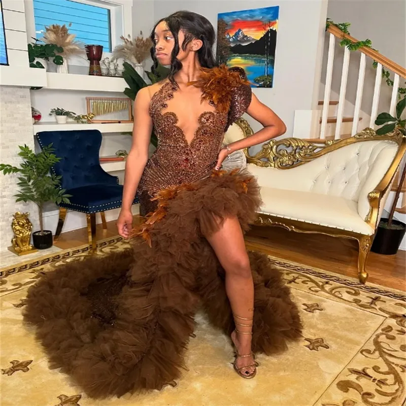 brown prom dress black girl Charming Sexy Unique Mermaid Black Girls Slay Elegant Evening Formal L bridalsew