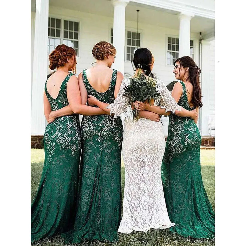 Elegant Mermaid Wedding Dress - Green Lace Appliques, High Split Gown -  Shop Now! from Dhgate Bridesmaid Dress - price 216.4