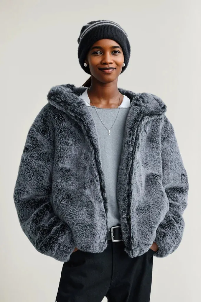 ジャケット・アウター Faux Fur Hoodie Duffle Coat mzz26878_tan_xl?w=537&qlt=