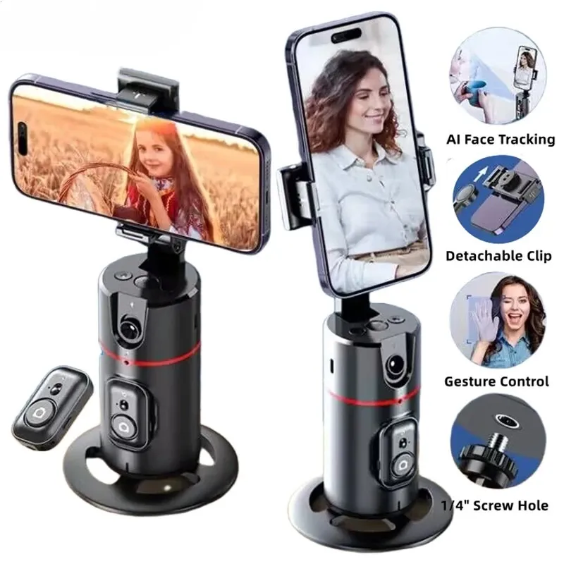 360 Rotation Gimbal Stabilizer Follow Up Selfie Desktop Face Tracking ...