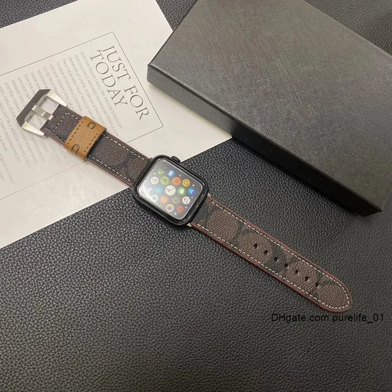 Genuine Leather Luxury Watch Band Watch Straps For Apple Watch Straps 38mm  40mm 49mm 42MM 44mm 45MM SE Series iWatch Band Designer