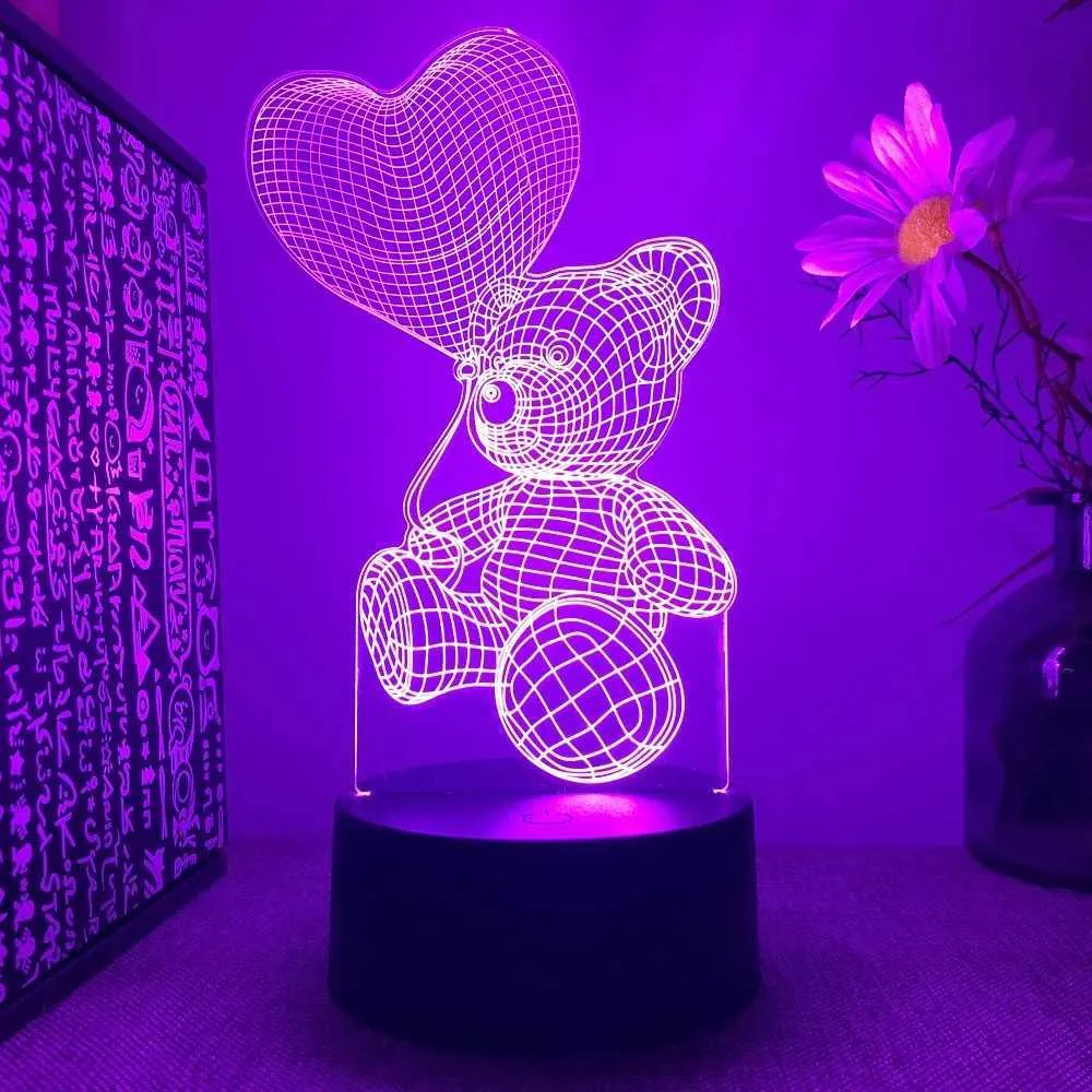 3D Tennis Night Light - 7 Color Changing LED Touch Lamp, USB Powered, Acrylic Optical Illusion Decor For Kids & Adults - View #12