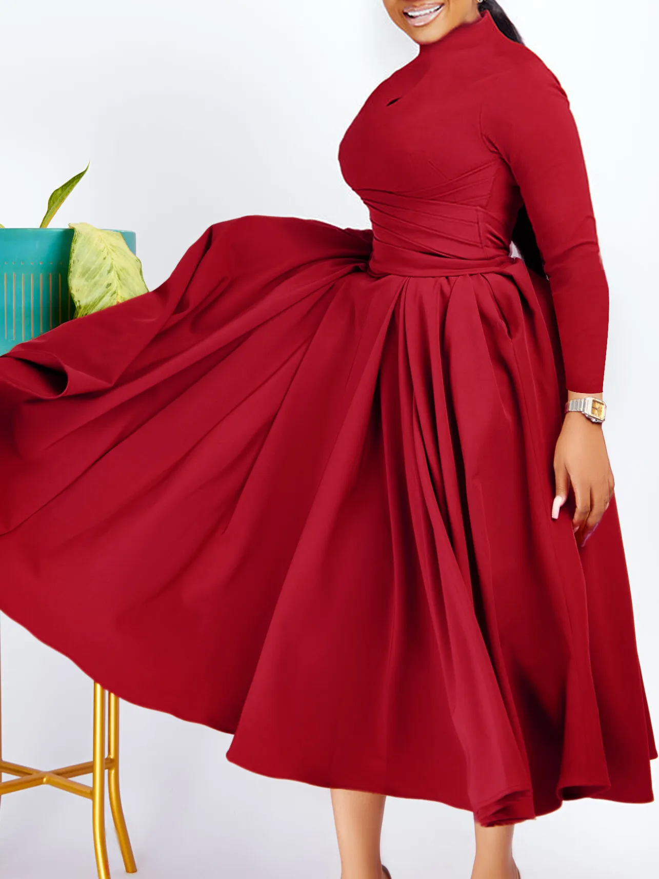 strapless open back dress Plus Size Melanie Asymmetric Maxi Dress main image 0
