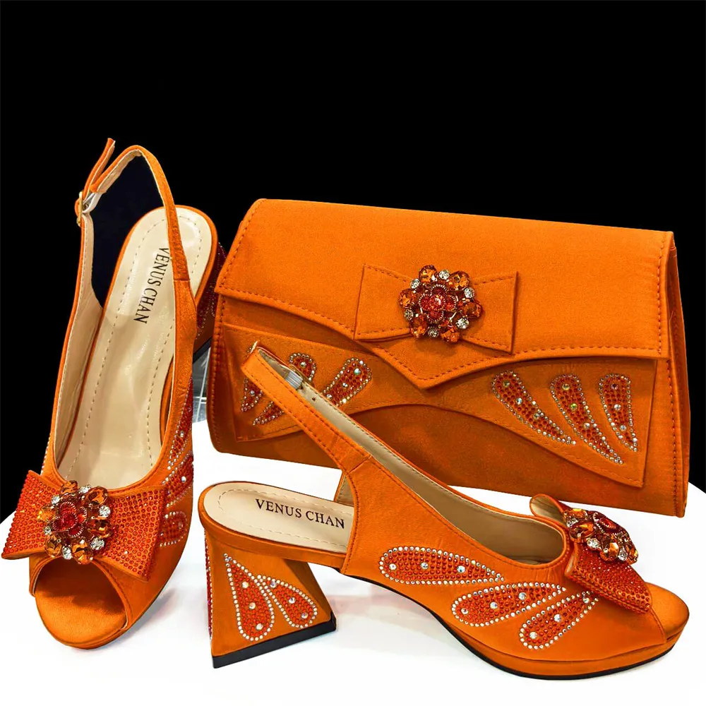 Venus Chan Orange Sandals And Matching Bag Wholesale Venus Chan