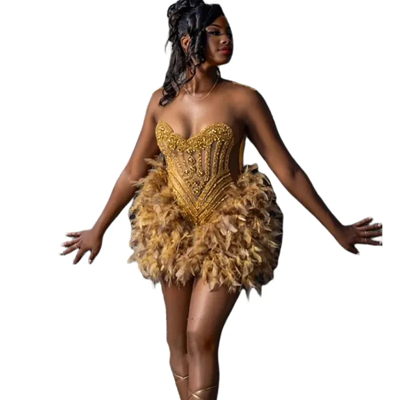 slim fit dress slacks Flores Chainmail Mini Dress In Gold – Mew Mews main image 1