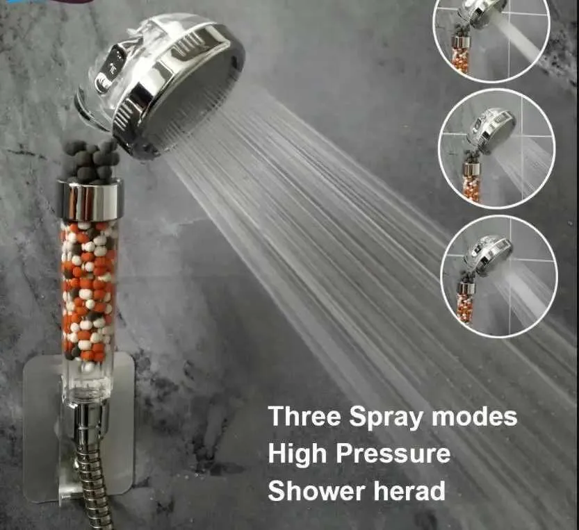 High Pressure 3-Mode SPA Shower Head with Filter - Water Saving ...