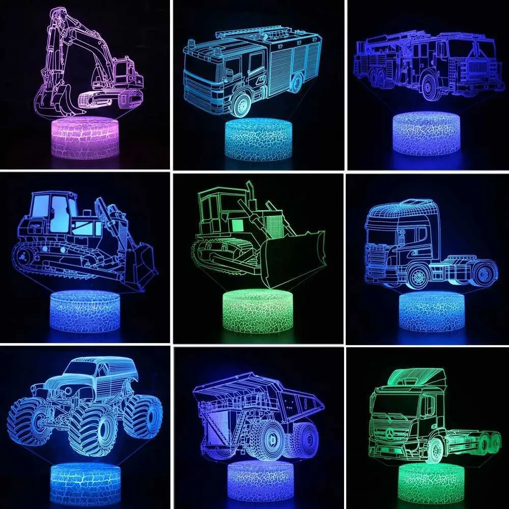 HPBN8 Ltd 3D Ilusión Optica Avión Luz Nocturna Control Remoto 7/16 Colores Cambio De Botón